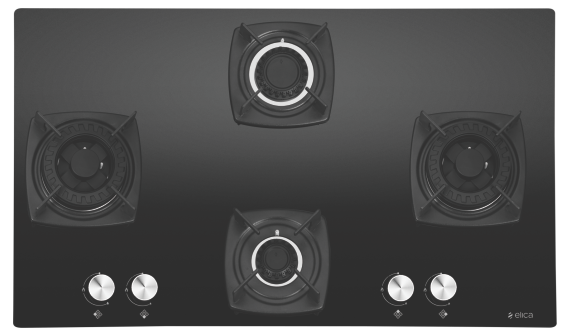 elica 3 burner glass top gas stove